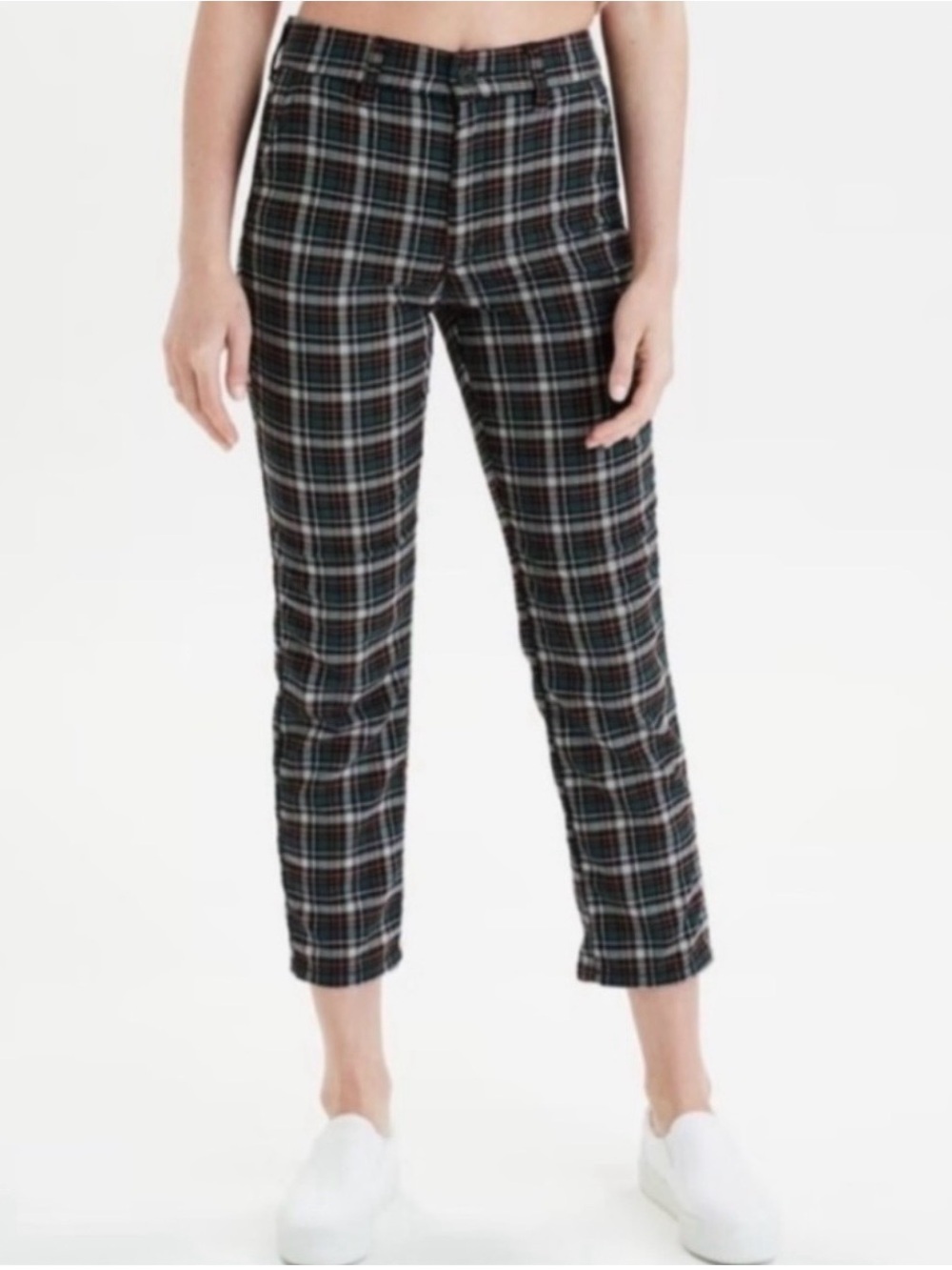American Eagle Super Hi-Rise Skinny Plaid Trouser